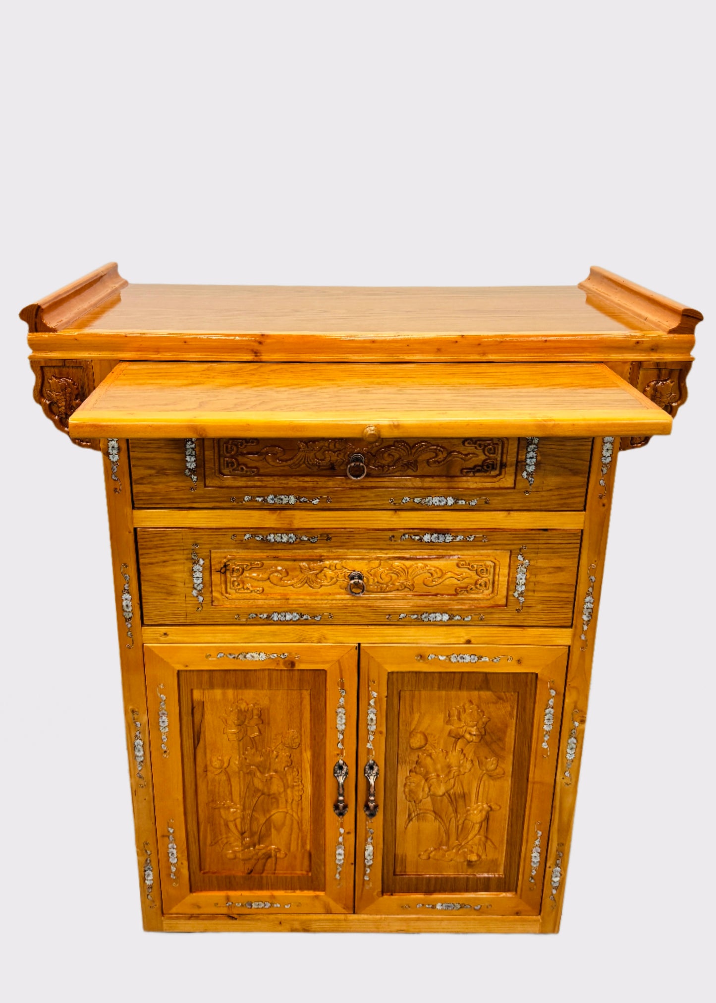 42” Cabinet Altar – Vietnamese Style – Yellow