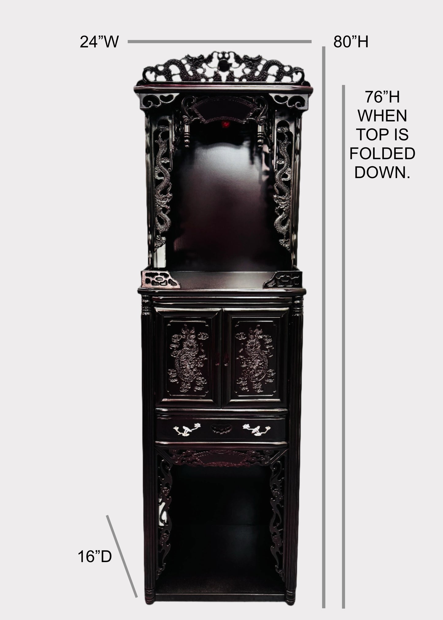 24” 3-Tier Altar – Middle Cabinet – Red