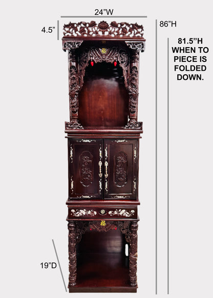 24” 3-Tier Altar – Dragon – Red