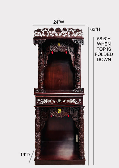 24” 2-Tier Altar – Dragon – Red