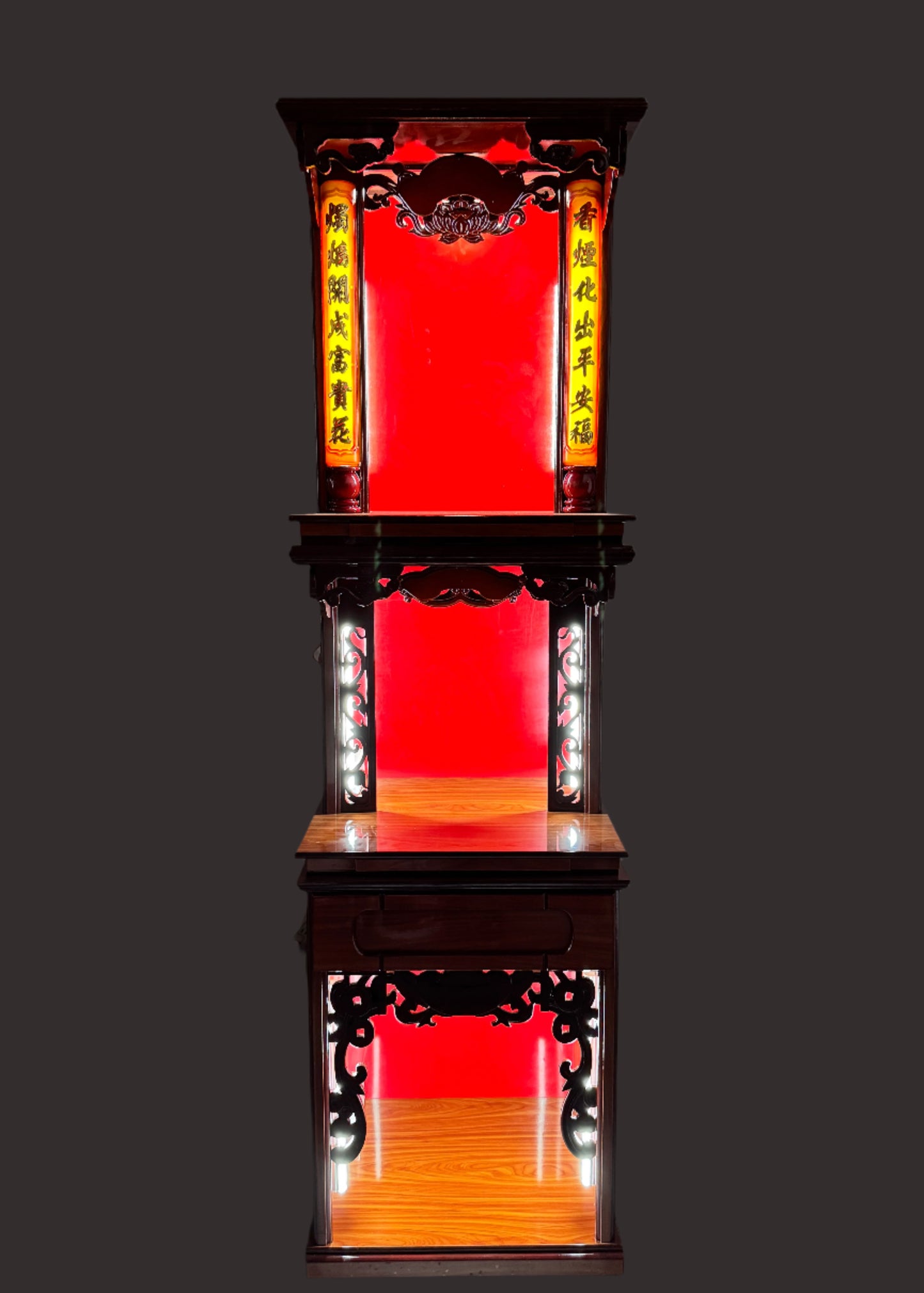 24" 3-Tier Altar – Taiwanese-Style – Red
