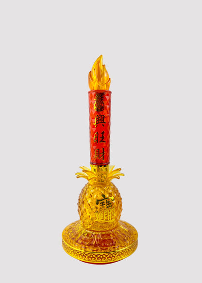 LED Altar Candle Lights with Pineapple Base Set - Battery & USB Powered