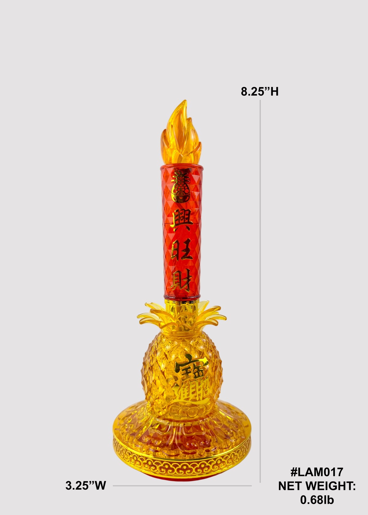 LED Altar Candle Lights with Pineapple Base Set - Battery & USB Powered