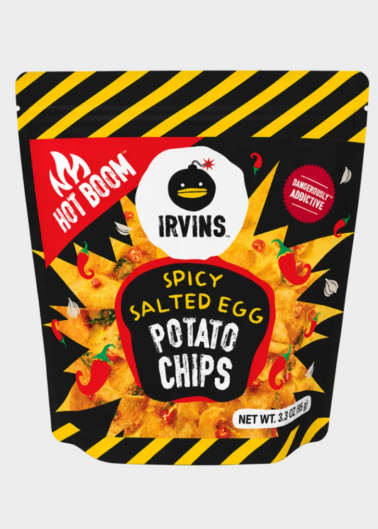 IRVINS Hot Boom Spicy Salted Egg Potato Chips 3.3 oz (95g)