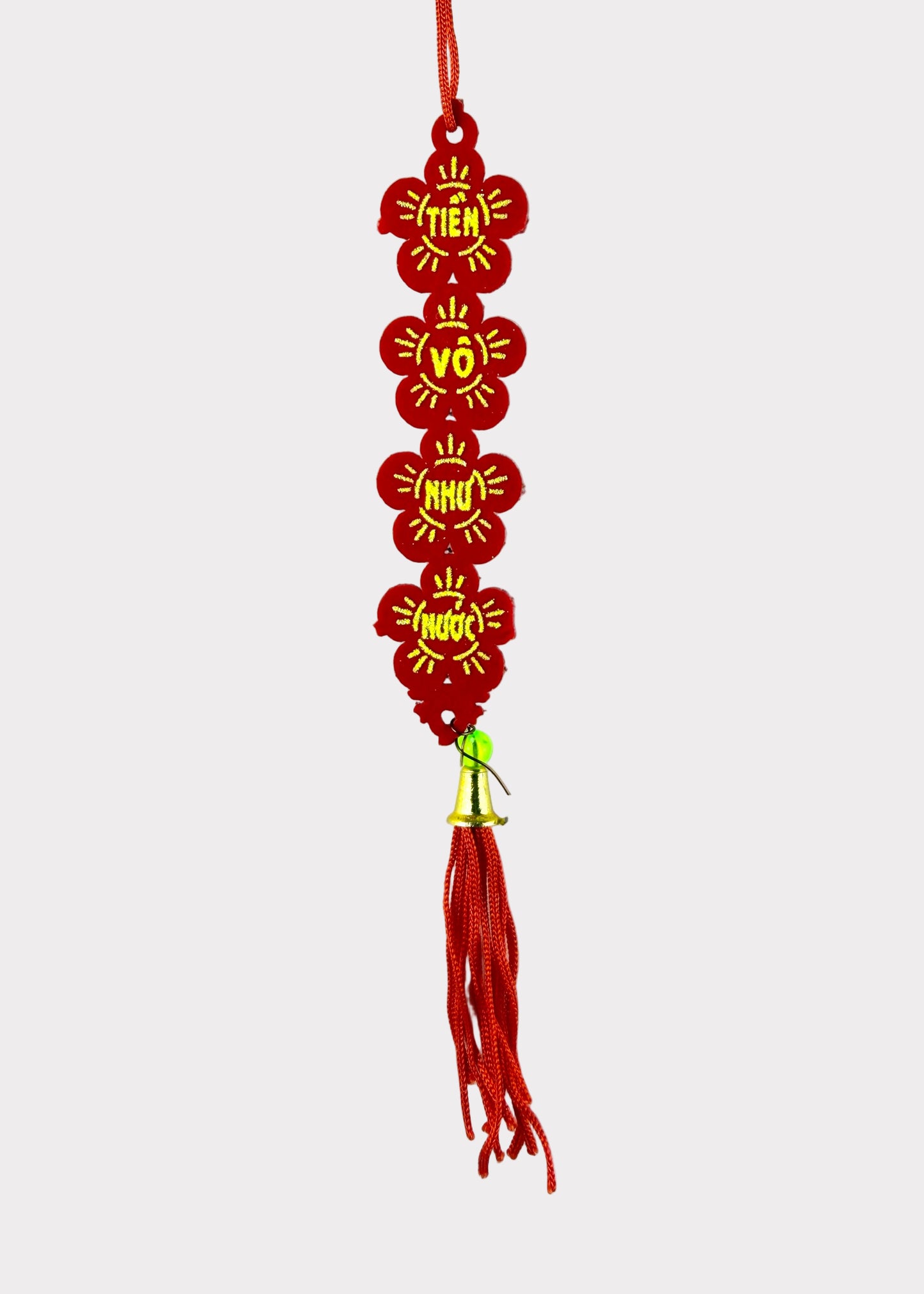 Vietnamese Red Tassel Hanging Ornaments – Lunar New Year Prosperity Décor (10 Count)