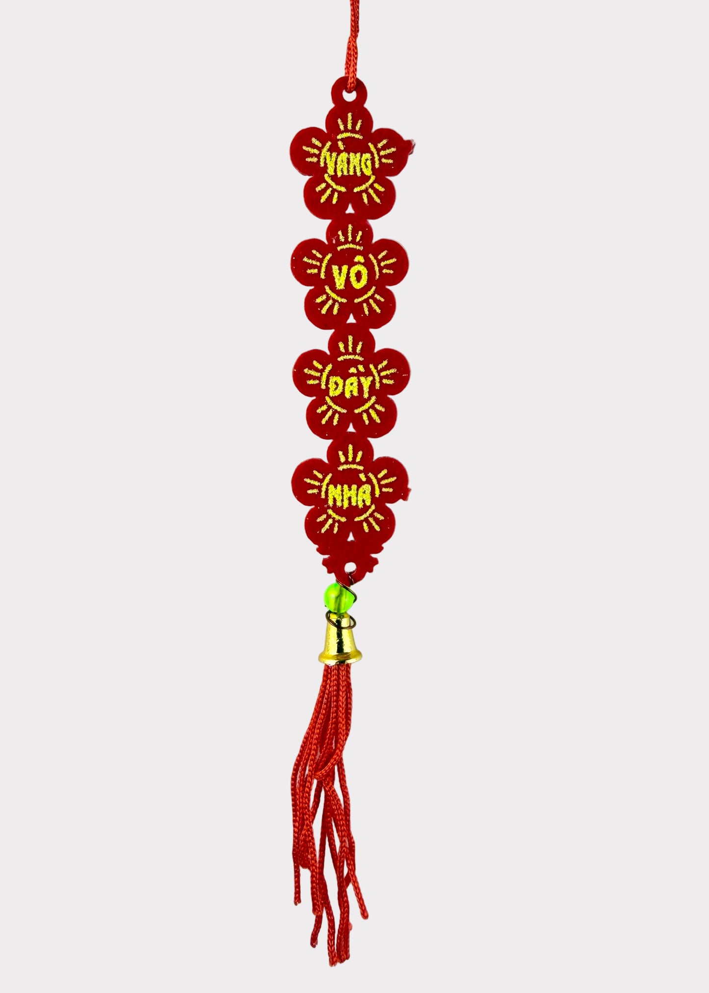 Vietnamese Red Tassel Hanging Ornaments – Lunar New Year Prosperity Décor (10 Count)