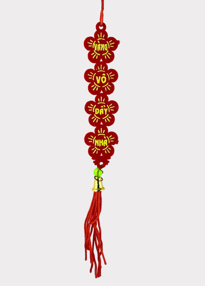 Vietnamese Red Tassel Hanging Ornaments – Lunar New Year Prosperity Décor (10 Count)