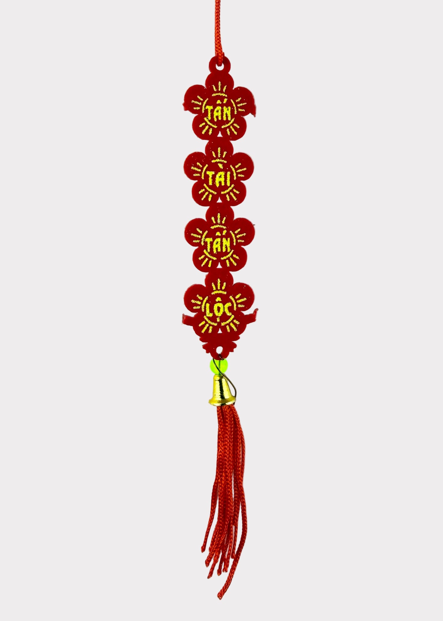 Vietnamese Red Tassel Hanging Ornaments – Lunar New Year Prosperity Décor (10 Count)