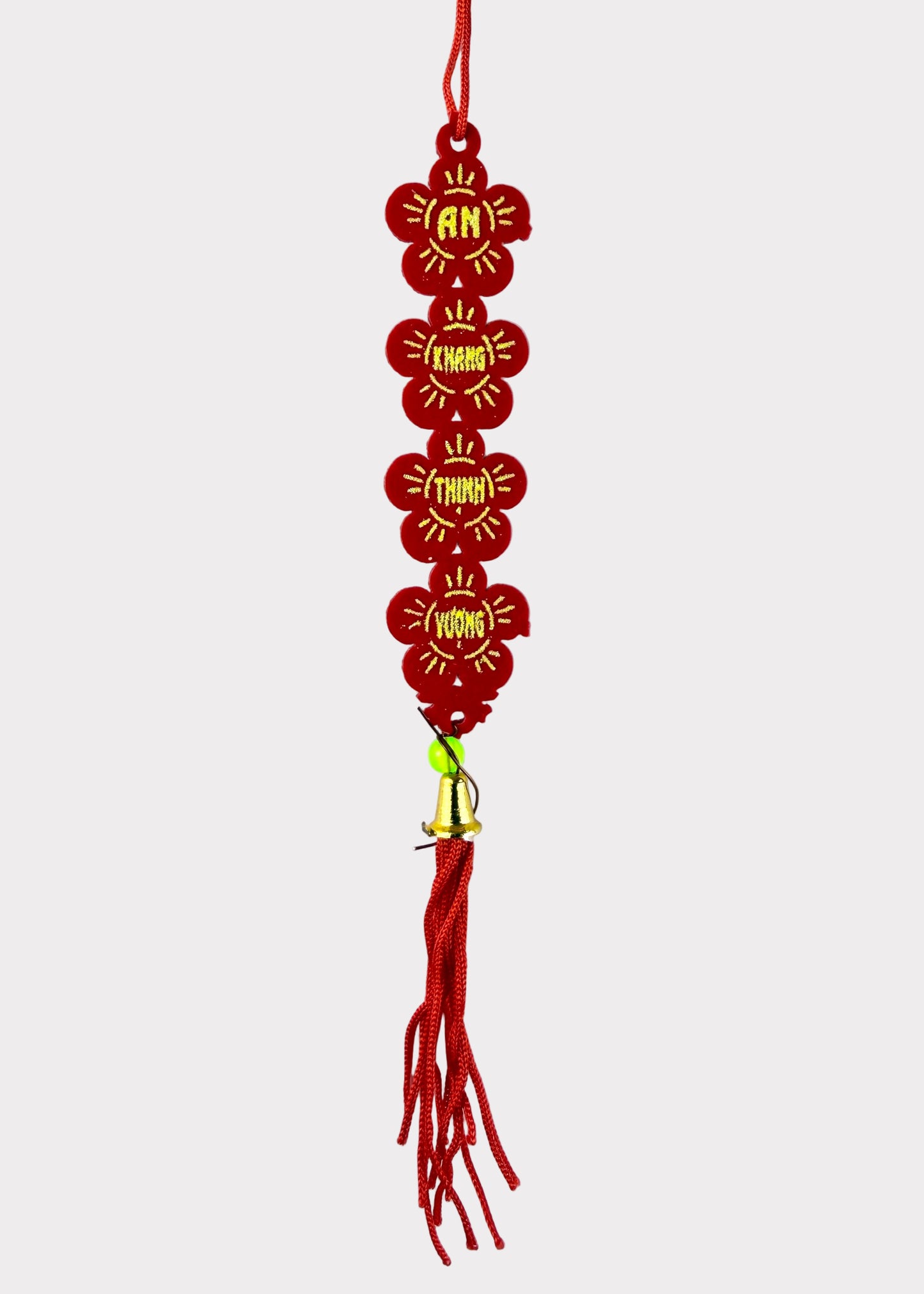 Vietnamese Red Tassel Hanging Ornaments – Lunar New Year Prosperity Décor (10 Count)