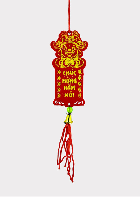 God of Wealth Red Hanging Ornament – Chúc Mừng Năm Mới – Lunar New Year Decoration (10 Count)