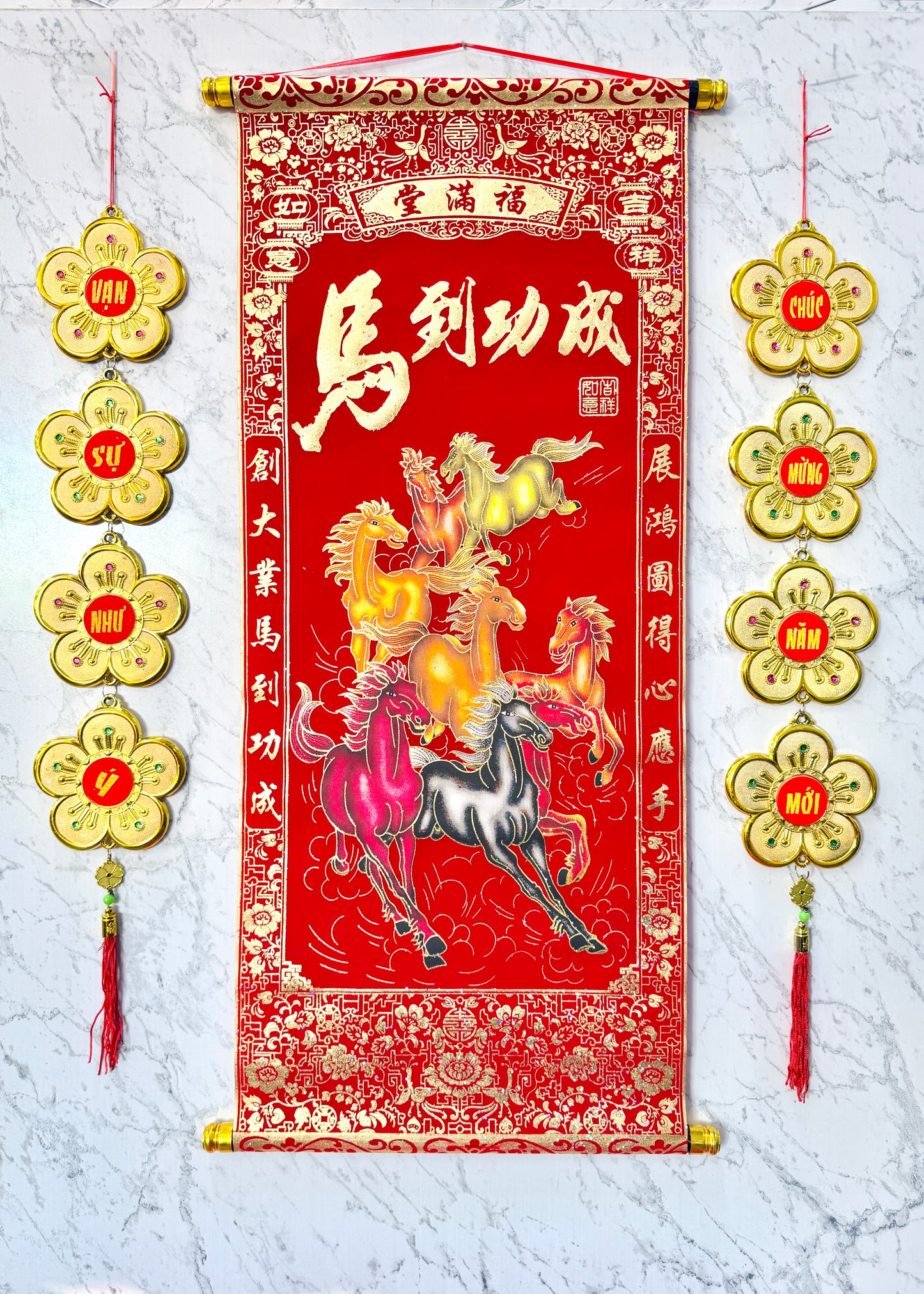 Golden Mai Flower Hanging – Lunar New Year Decoration (2 Count)