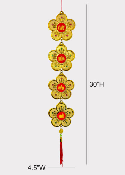 Golden Mai Flower Hanging – Lunar New Year Decoration (2 Count)