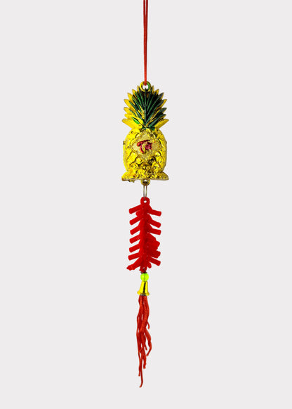 Golden Pineapple Hanging Ornament – Lunar New Year Prosperity Décor (5 Count)