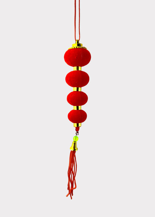 Classic Red Lantern Hanging Ornament – Lunar New Year Decoration (5 Count)