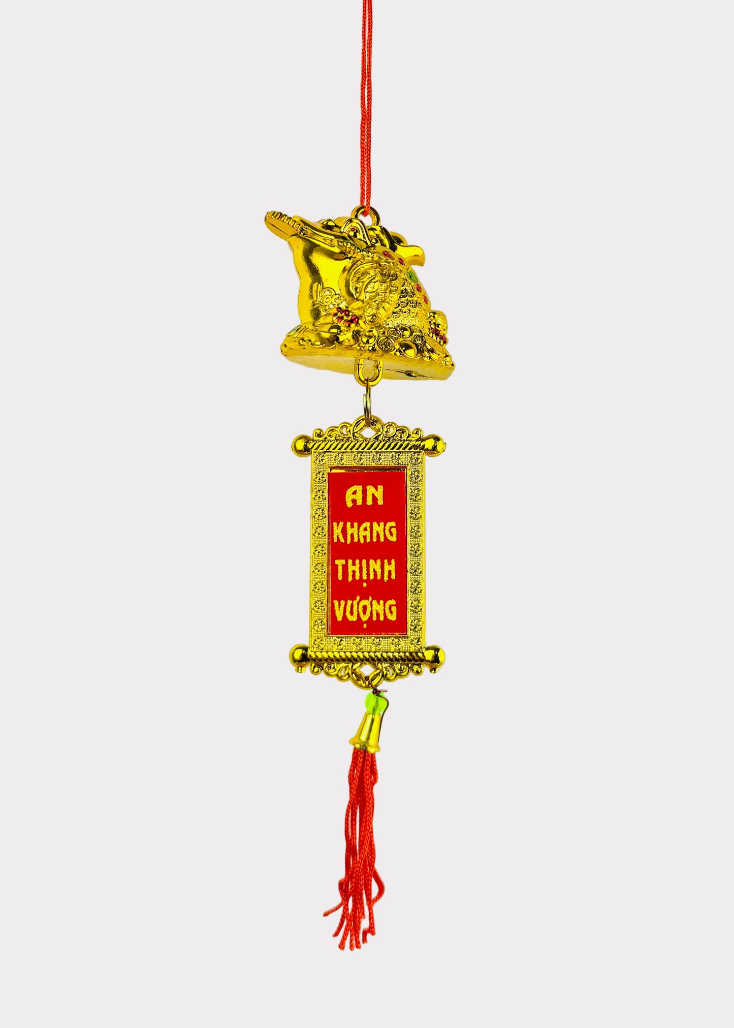 Golden Frog with Lucky Scroll Ornament – Lunar New Year & Tet (5 Count)