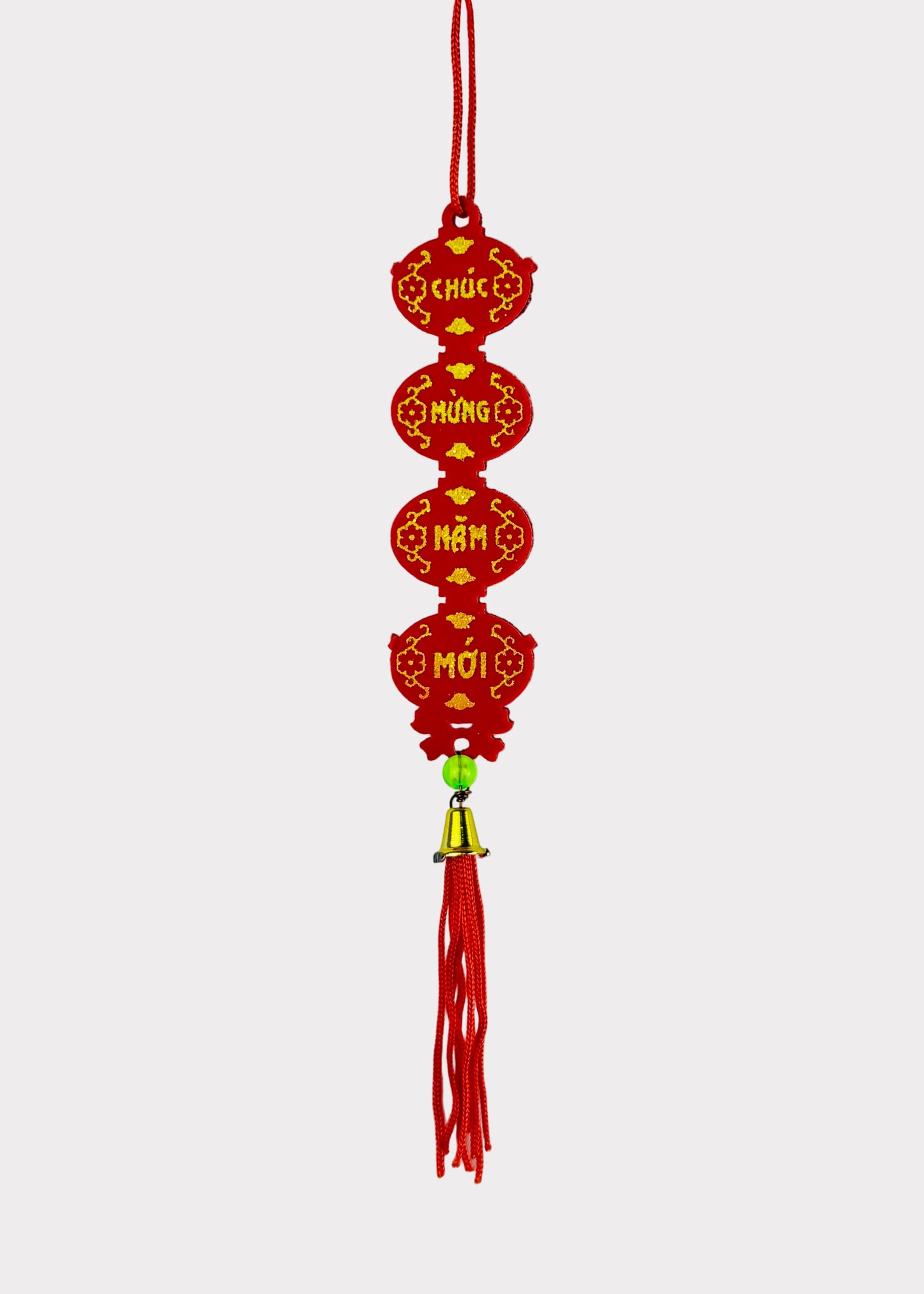 Red Lantern Tassel Ornament – Vietnamese Tet & Lunar New Year Decoration (10 Count)