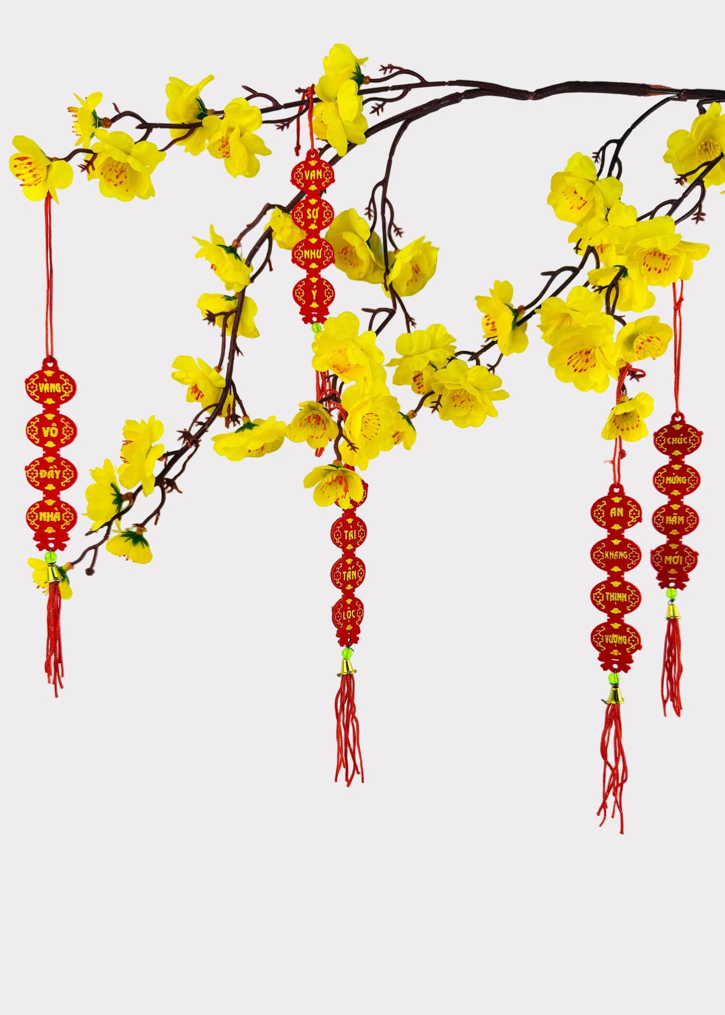 Red Lantern Tassel Ornament – Vietnamese Tet & Lunar New Year Decoration (10 Count)