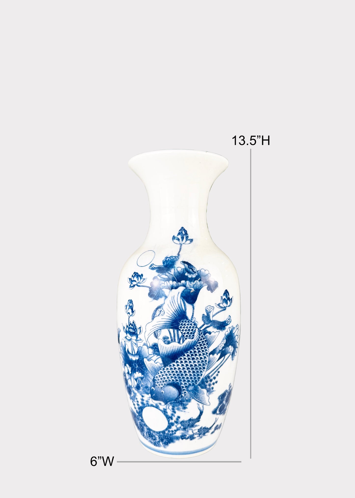 Blue and White Porcelain Vase – Hand Painted  – Classic Ceramic Decor