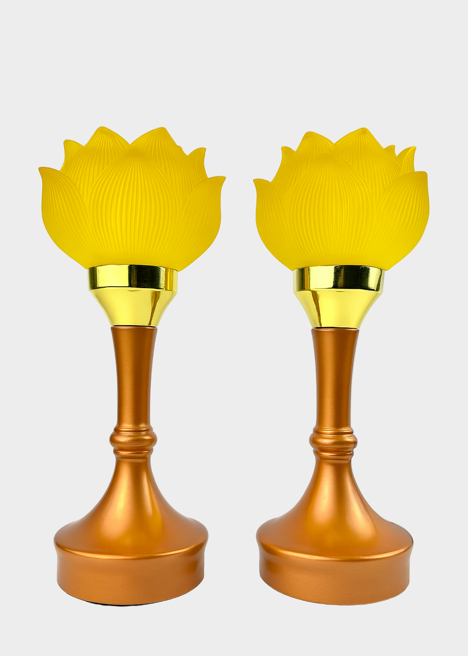 Lotus LED Lamp Pair – Yellow Flower – Multi-Color Glow
