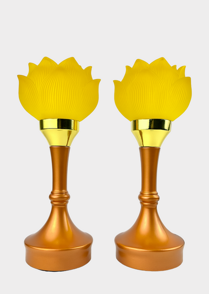 Lotus LED Lamp Pair – Yellow Flower – Multi-Color Glow