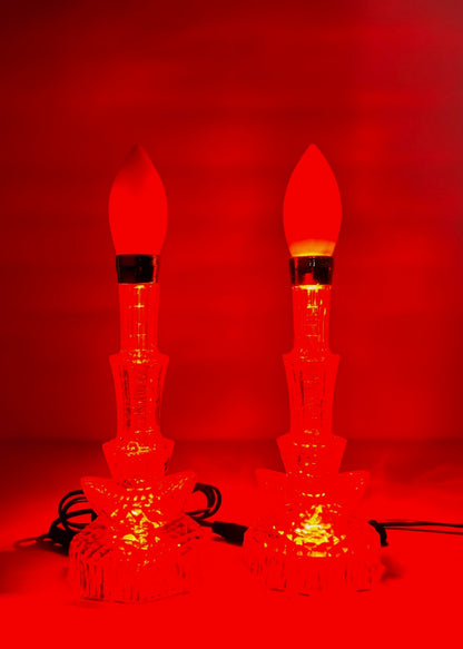 Red LED Altar Candle Pair – Plug or Battery Operated Temple Light
