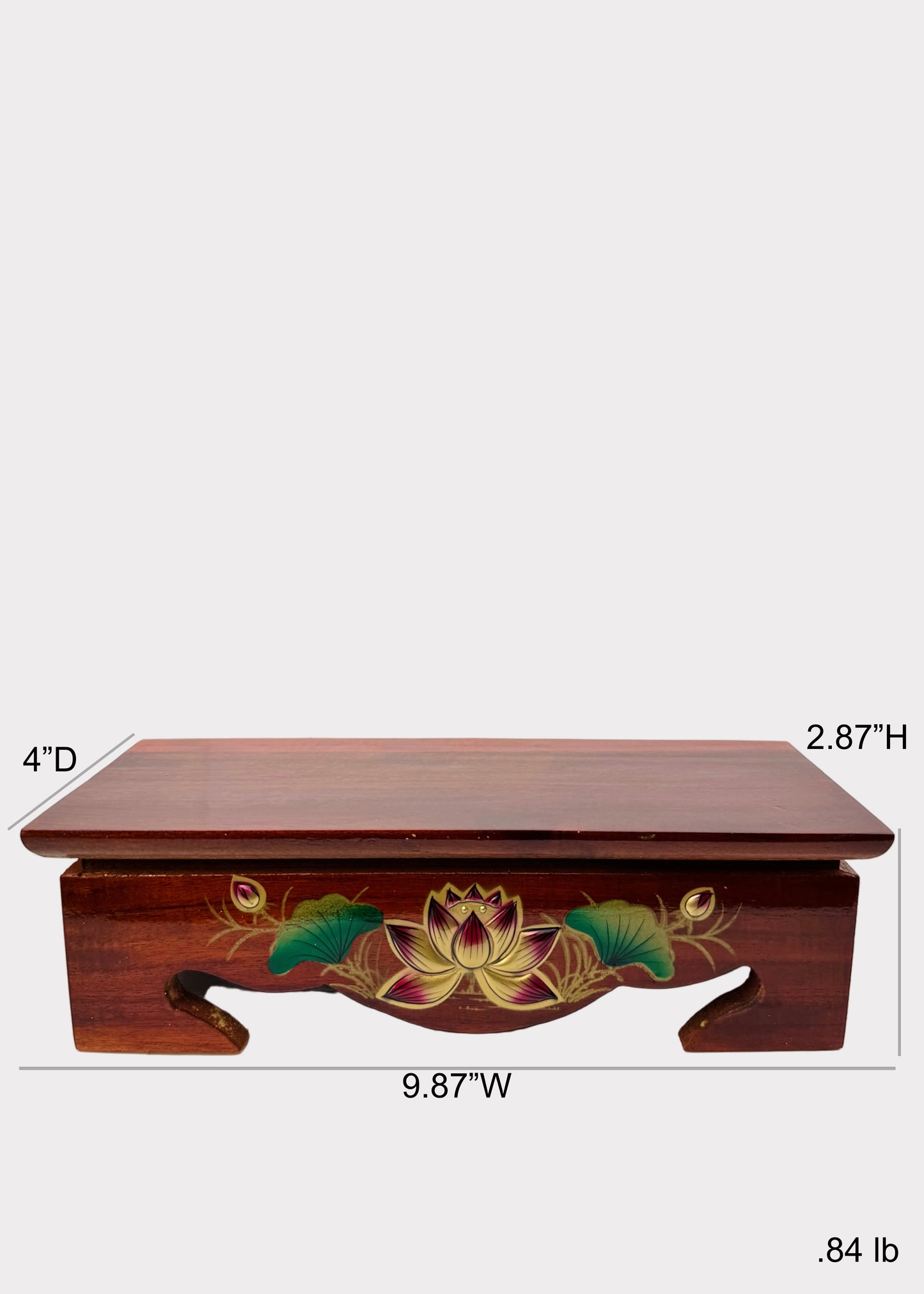 Lotus Wooden Altar Stand – Rectangular Base