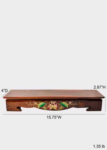 Lotus Wooden Altar Stand – Rectangular Base