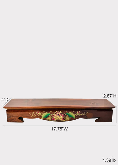 Lotus Wooden Altar Stand – Rectangular Base