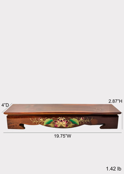 Lotus Wooden Altar Stand – Rectangular Base
