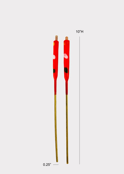 Asian Bamboo Stick Candles – Pack of 10 – Red Ritual Set