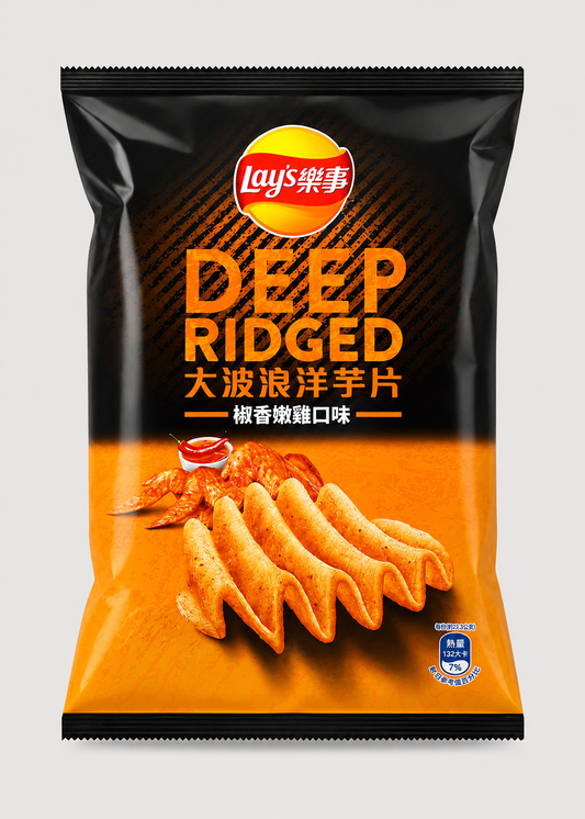 Lay's Deep Ridged Pepper Fried Chicken Flavor Potato Chips 54g