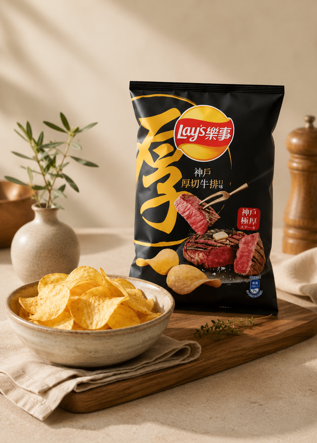 Lay's Kobe Thick-Cut Beef Steak Potato Chips 2.1 oz (59.5g)