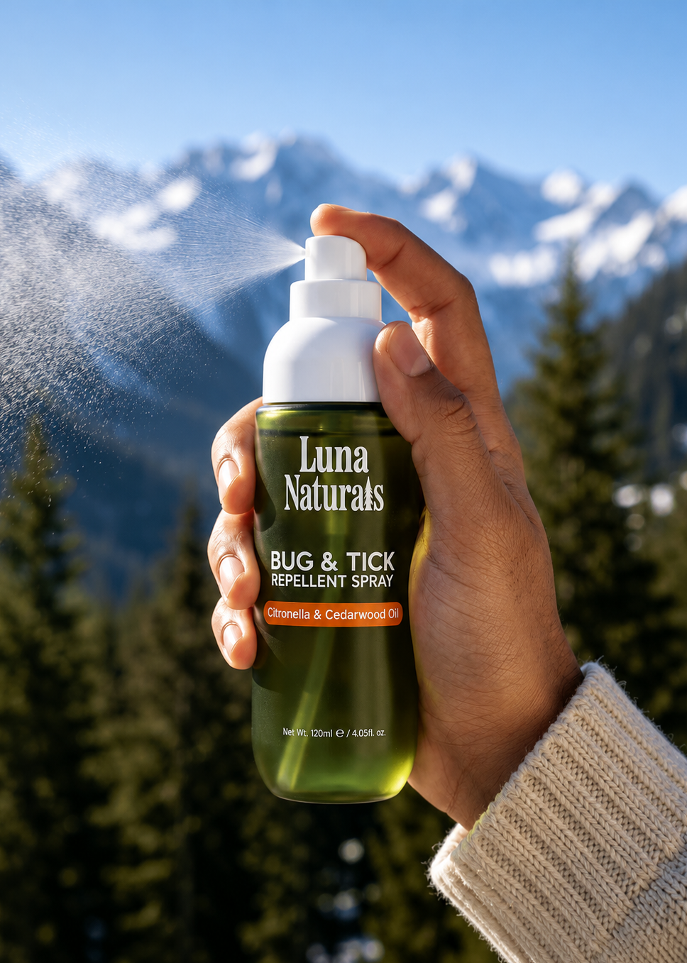 Bug and Tick Repellent being Sprayed
