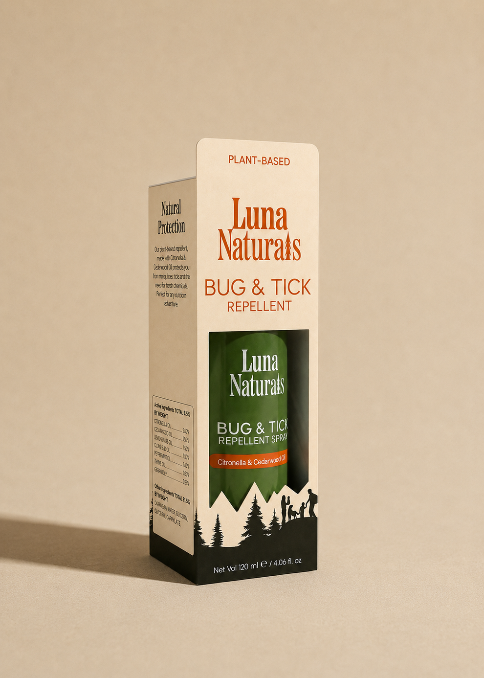 Luna Naturals Luna Naturals Bug & Tick Repellent Spray (Citronella & Cedarwood) label