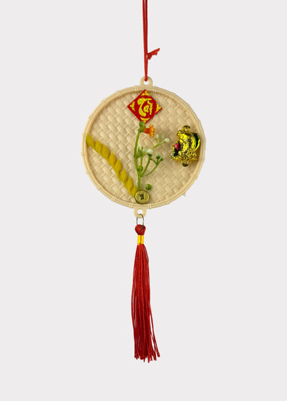 Lucky Basket Tray Hanging Décor – Lunar New Year Ornament (Pair)