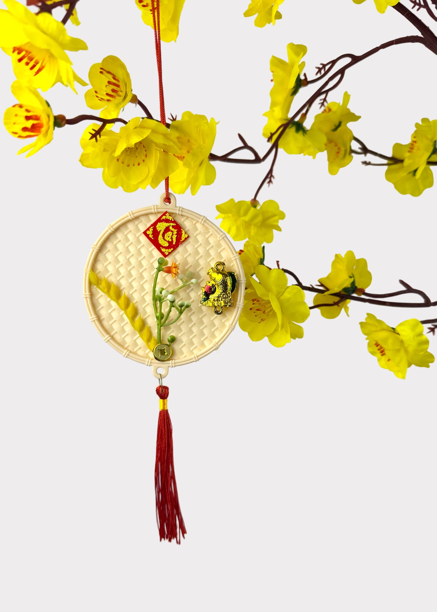 Lucky Basket Tray Hanging Décor – Lunar New Year Ornament (Pair)