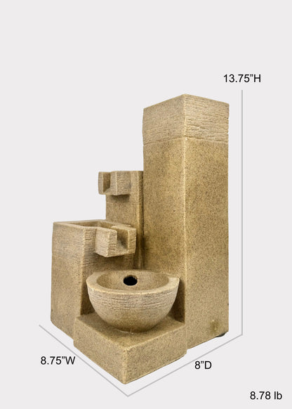 Modern Cascading Stone LED Tabletop Fountain