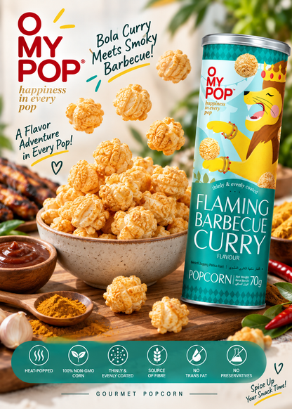 O MY POP Flaming Barbecue Curry Popcorn 70g