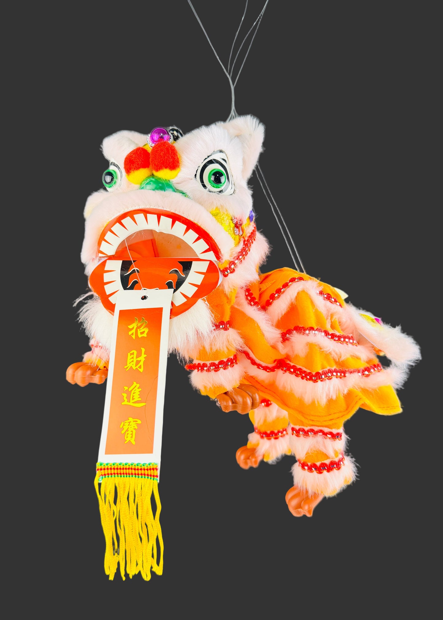 Lion Dance Puppet Figurine - Traditional Chinese Handheld Lion Puppet