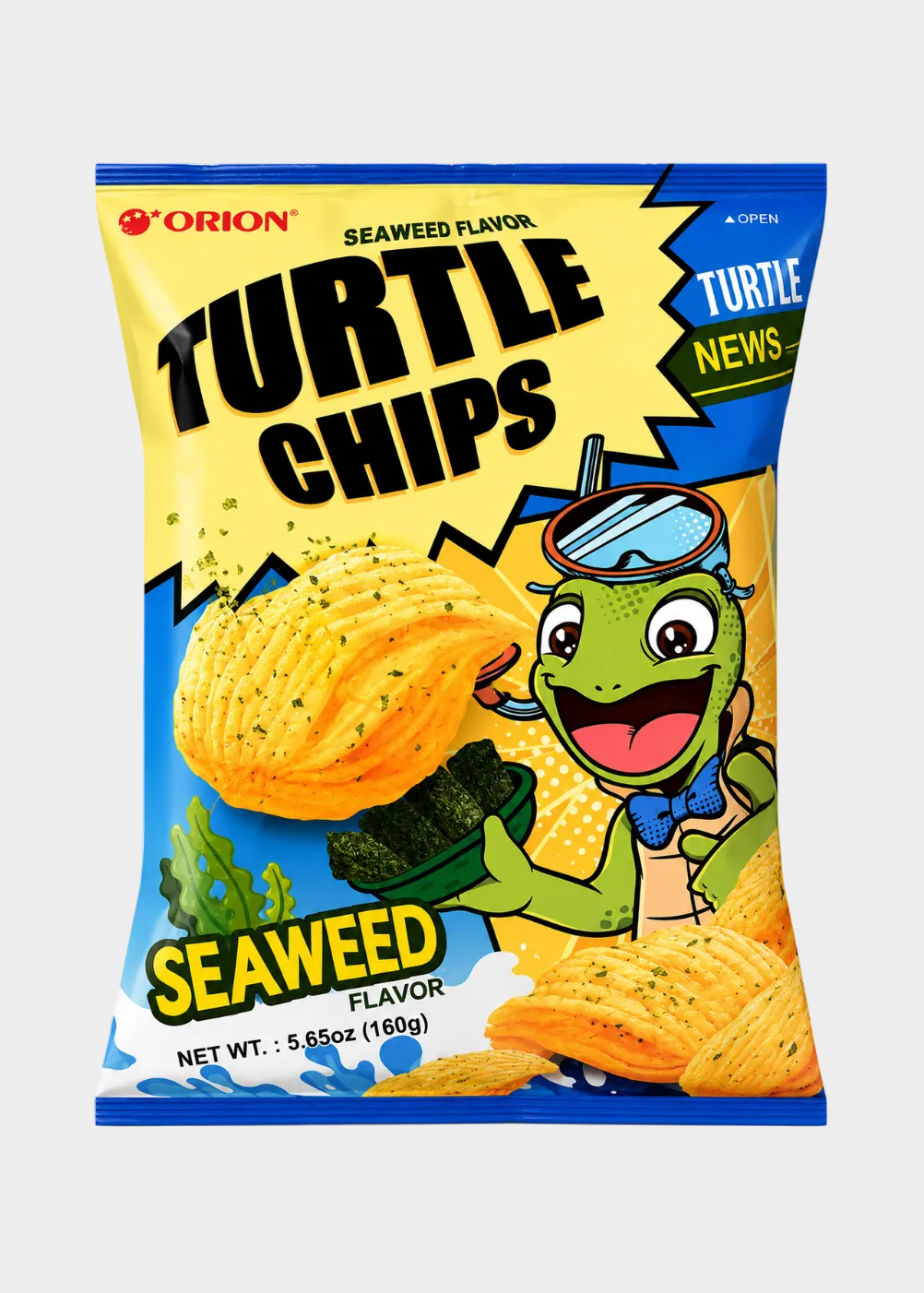Orion Turtle Chips Seaweed Flavor in 5.65oz - 160g