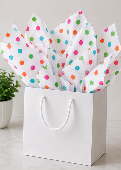 Special Occasions - Colorful Polka Dot Tissue Paper - 5 Sheets