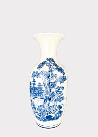 Blue and White Porcelain Vase – Hand Painted  – Classic Ceramic Decor