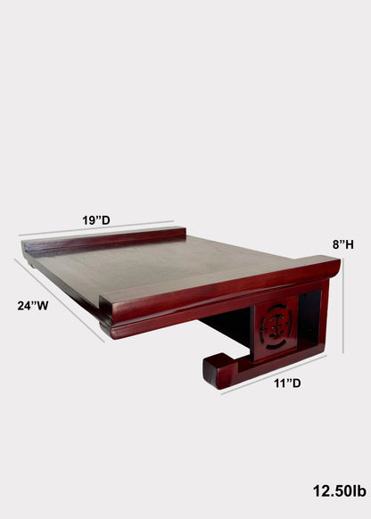 Solid Wood Floating Altar Shelf - Wall Mounted Buddhist Shrine