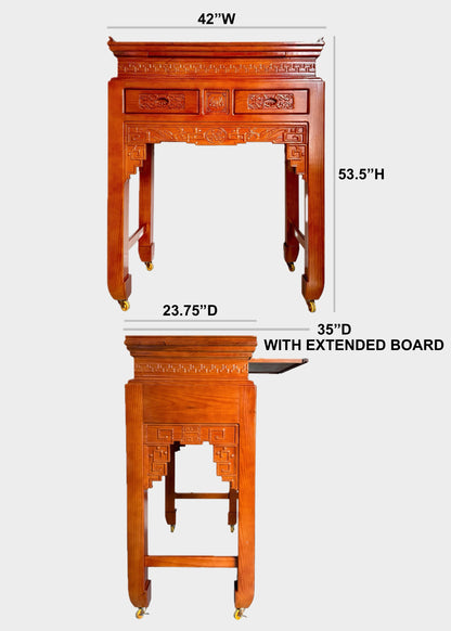 Traditional Honey Finish Altar & Offering Table Set