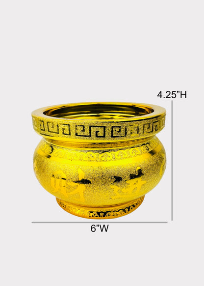 Golden Lotus – Incense Holder Pot – Ceramic