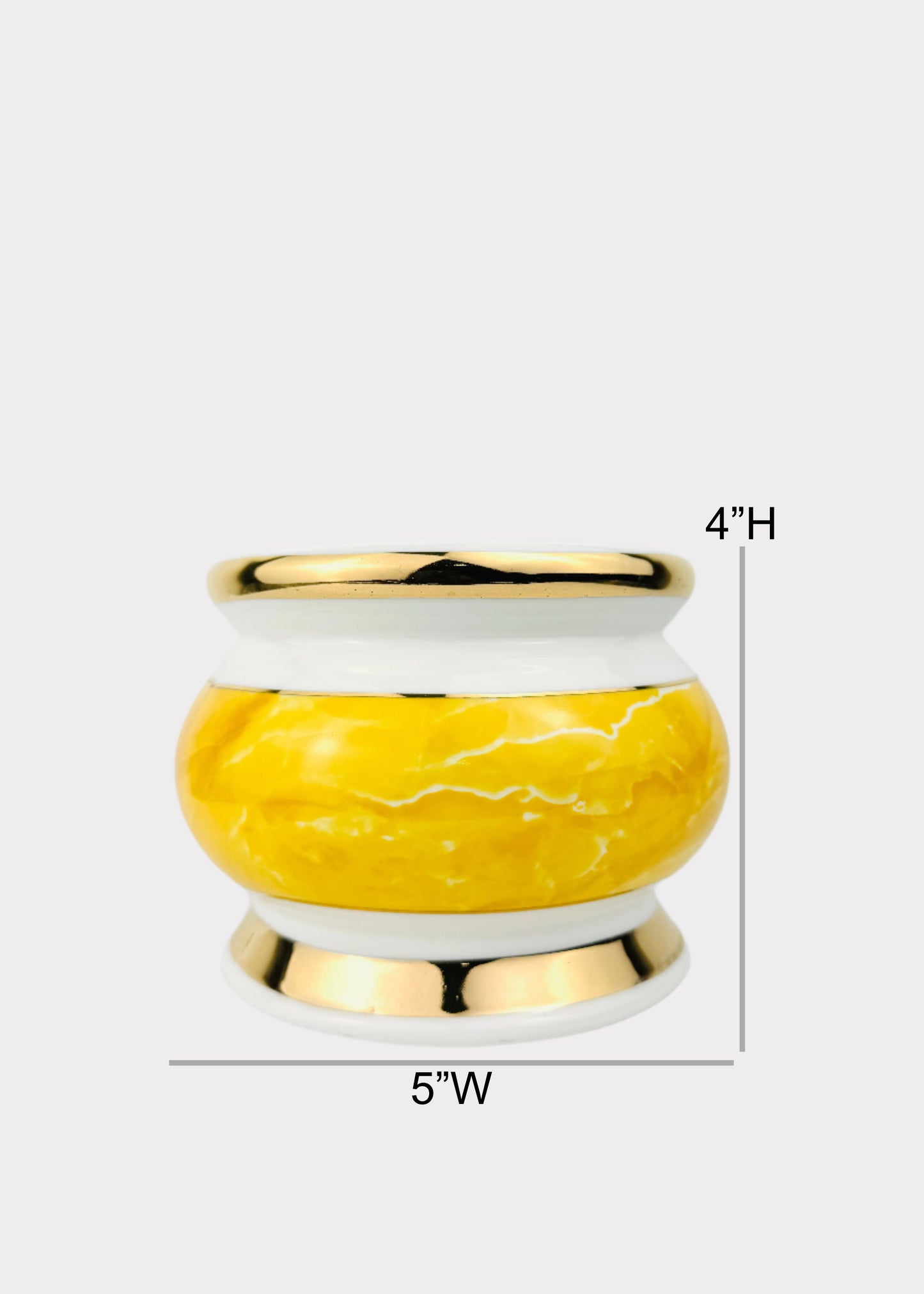 Yellow Marble – Incense Holder Pot – Ceramic