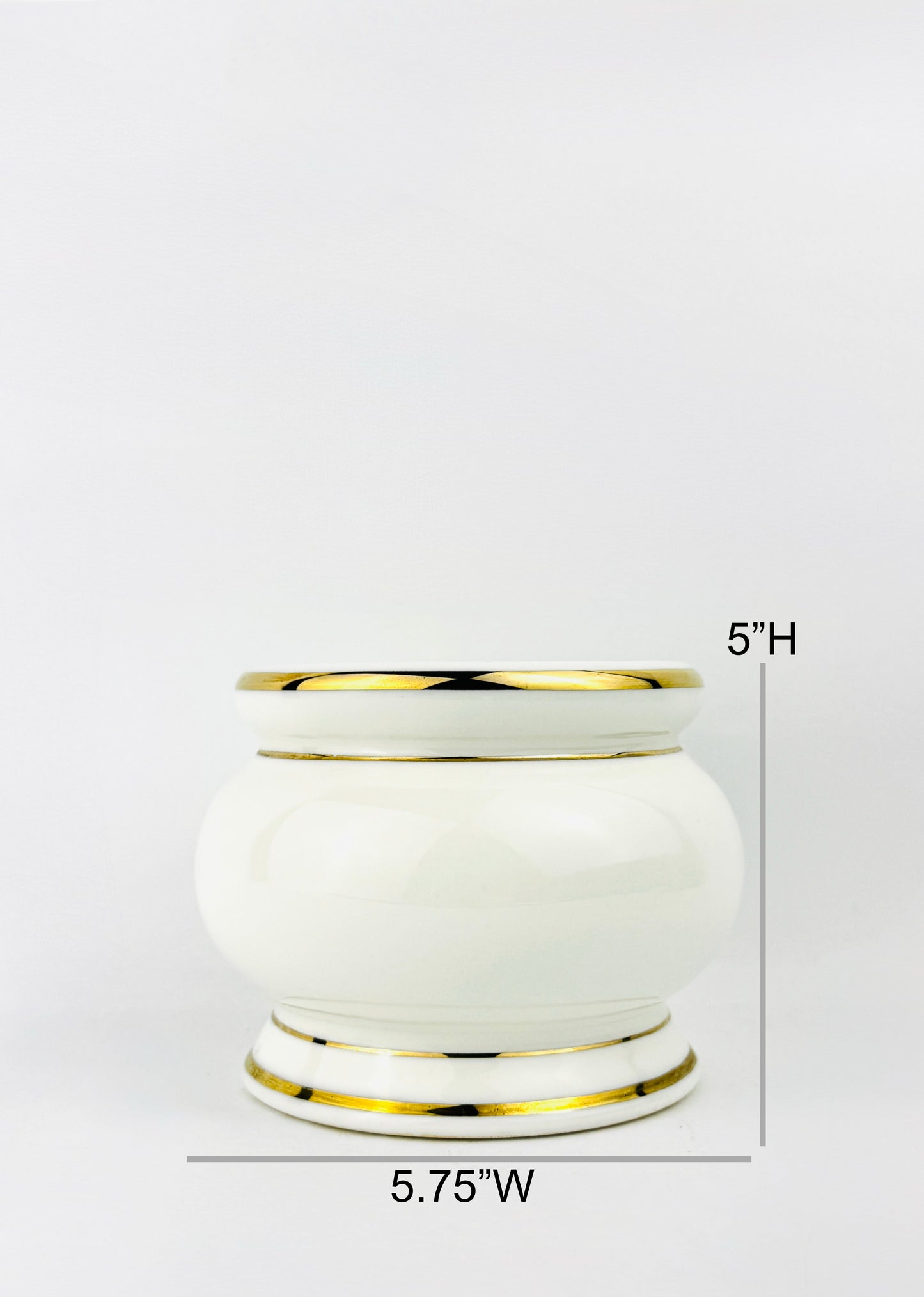 Classic White & Gold – Incense Holder Pot – Ceramic