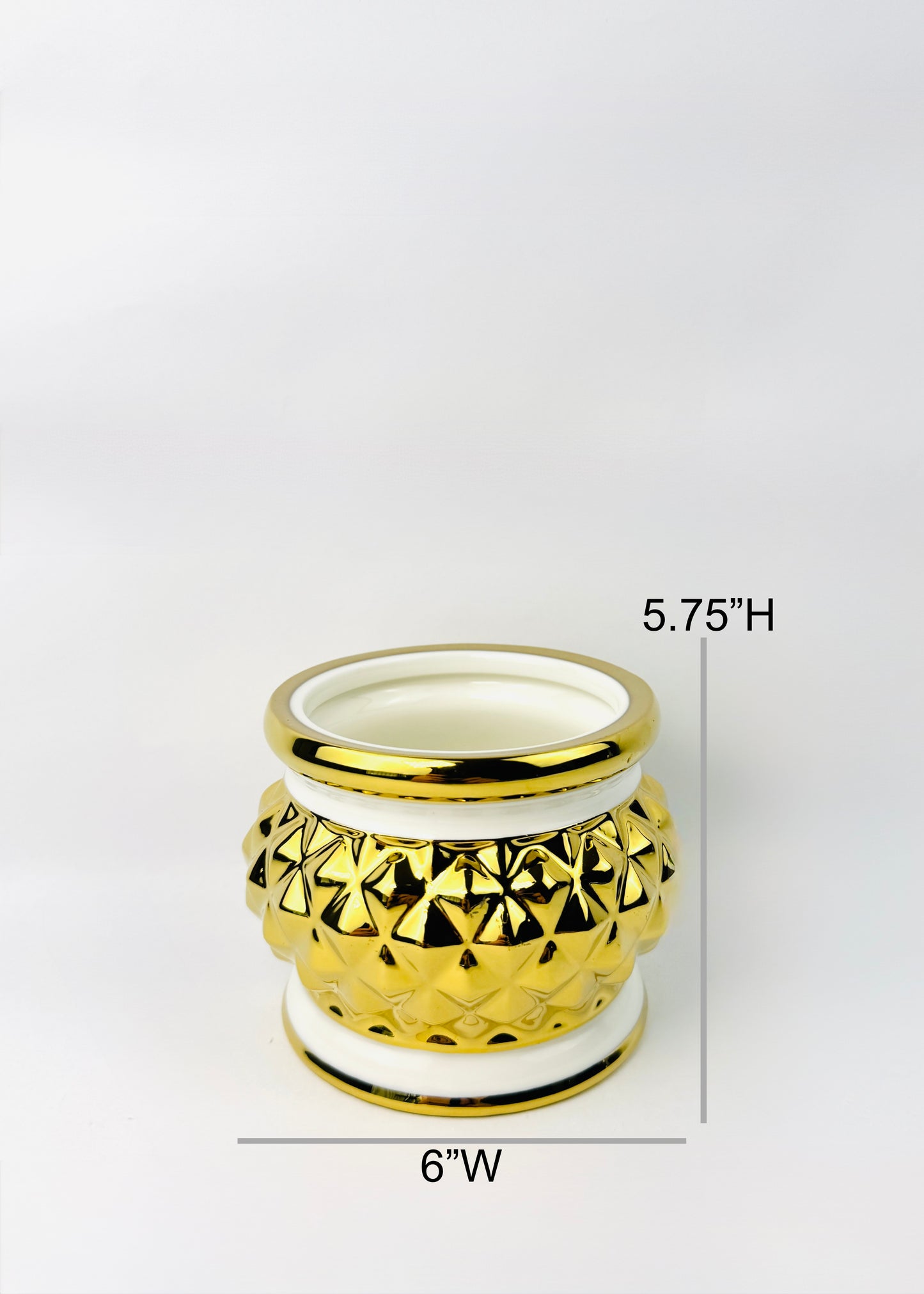 Geometric Gold – Incense Holder Pot – Ceramic