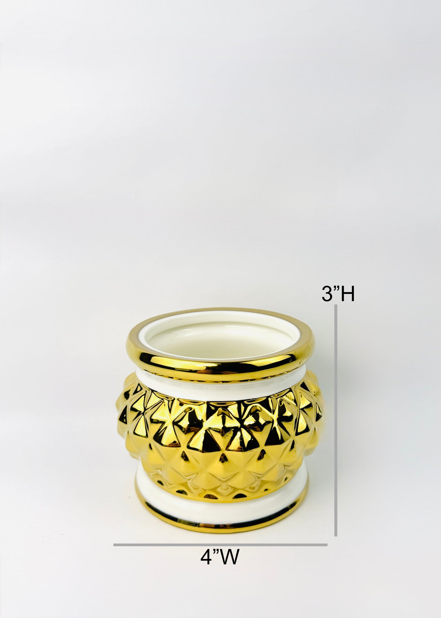 Geometric Gold – Incense Holder Pot – Ceramic