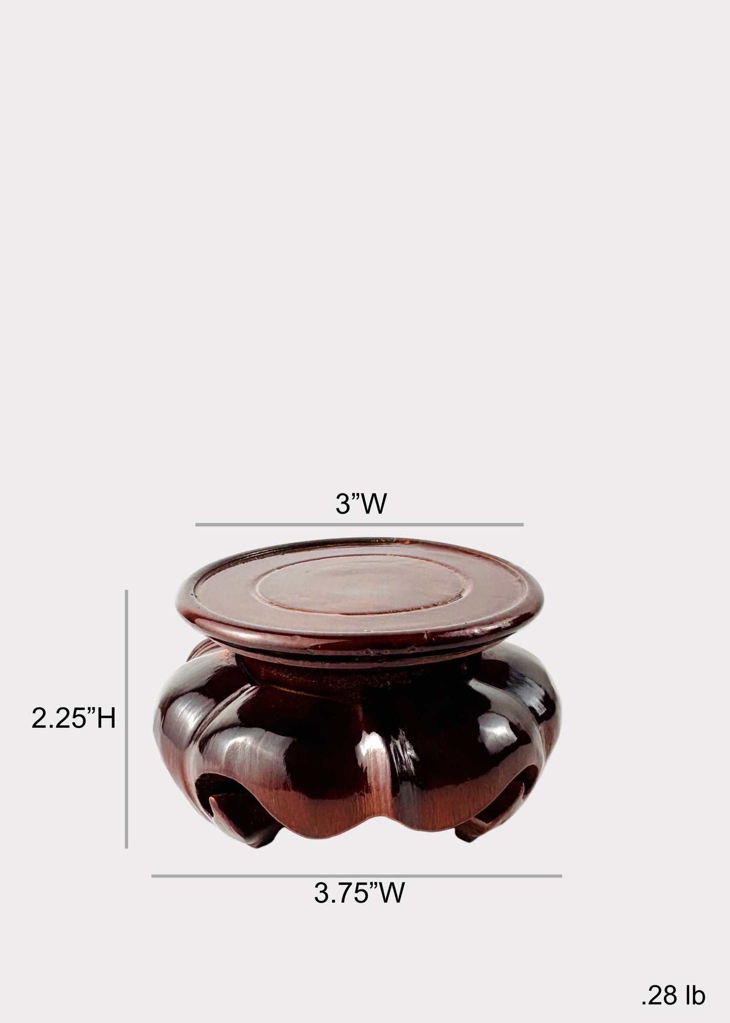Lotus Carved Wooden Stand – Circular Base